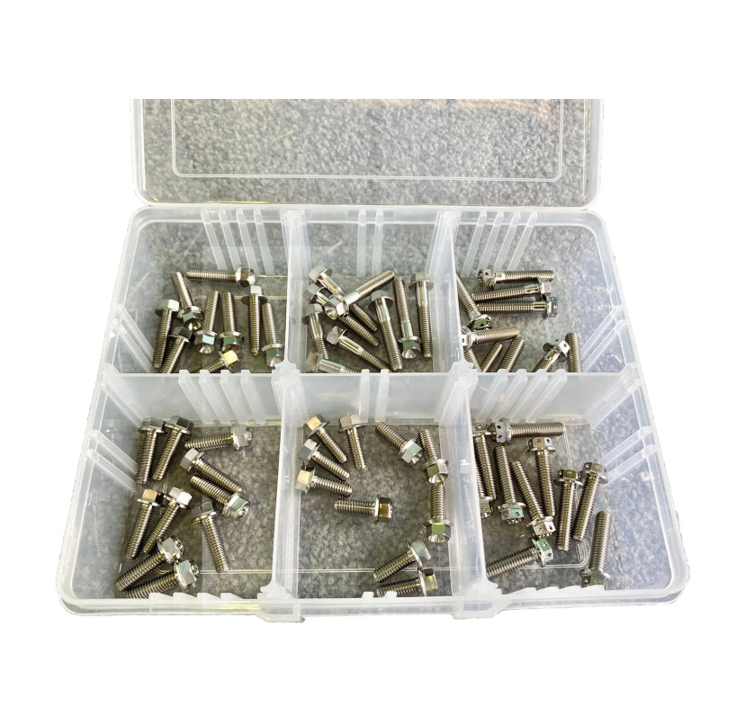 60pc Assorted M6 Titanium bolt kit Grade 5 6AL-4V