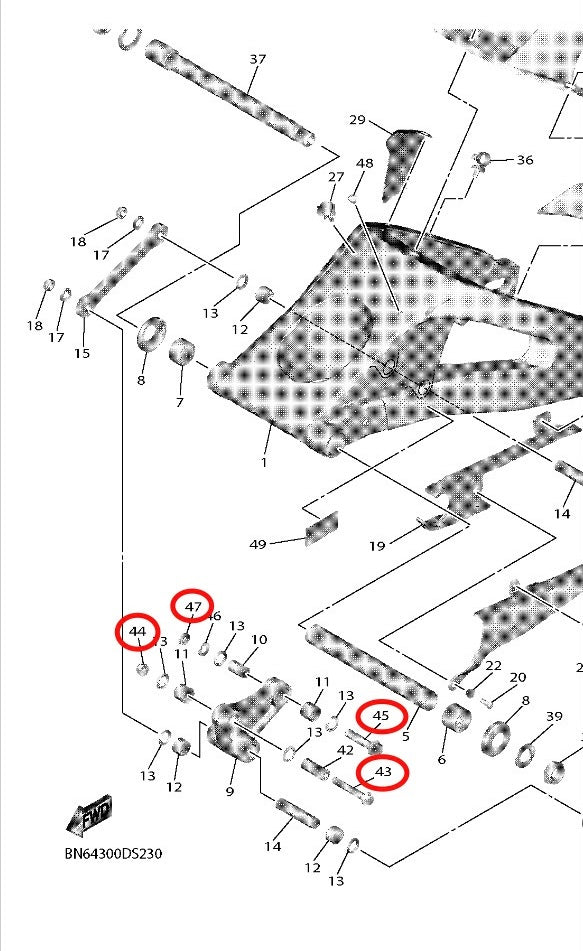 Yamaha YZF-R6 Titanium Suspension Bolt & Nut 6 Piece Kit
