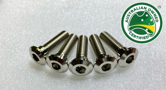 M8x30mm Kawasaki Titanium front brake disc bolts 5 pack