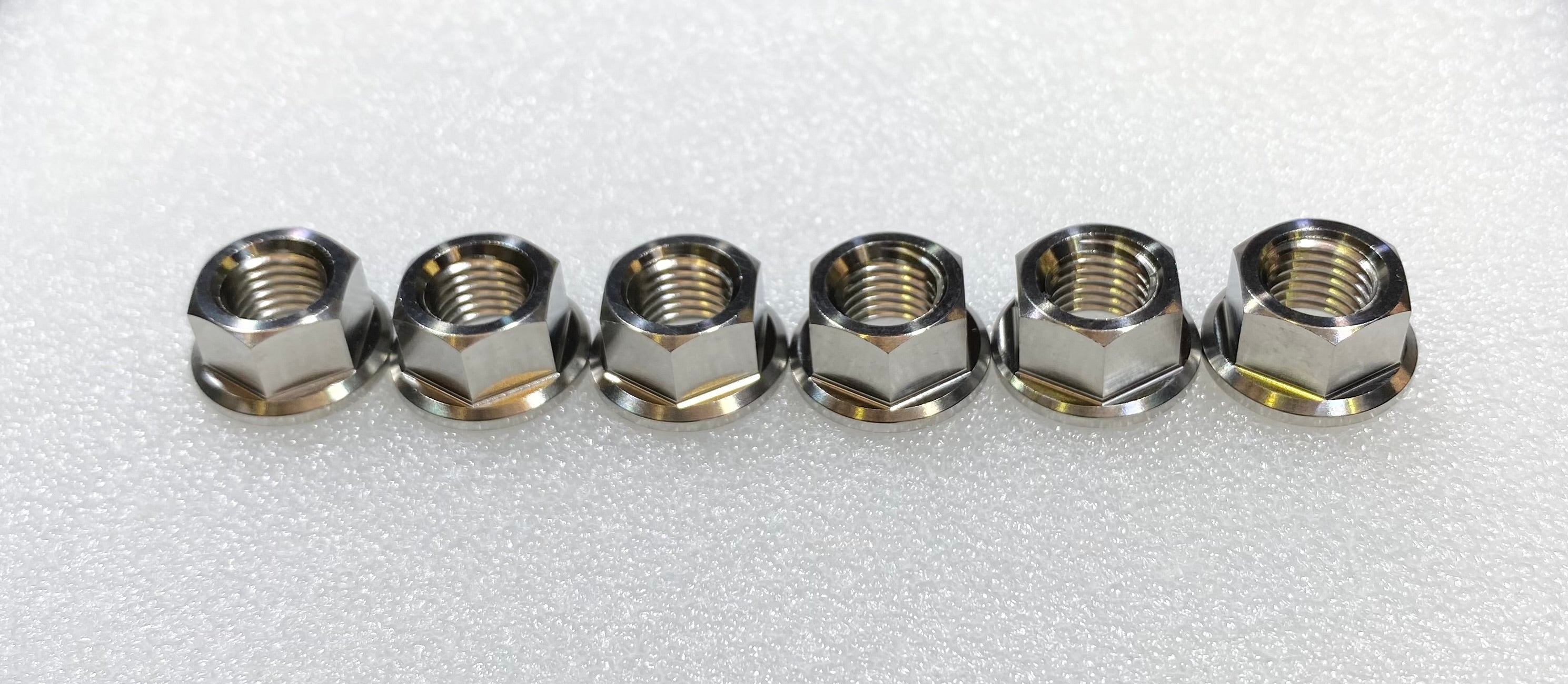M10x1.25 Titanium Grade 5 Motorcycle Sprocket Carrier Stud And Nut Kit - Set Of 6
